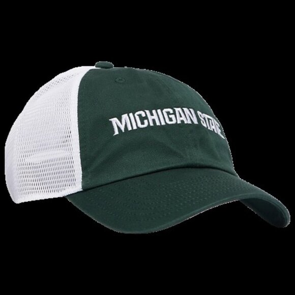Nike Mens Michigan State Club Trucker Adjustble Cap M/L Mens Green/White NEW - Picture 3 of 6